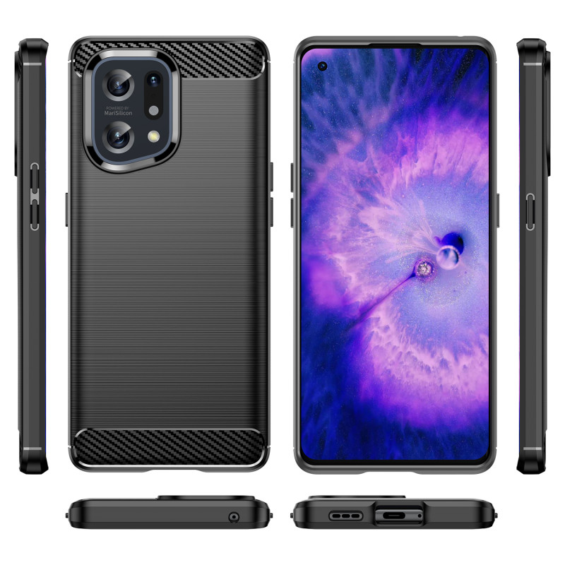 Carbon Case lankstus dangtelis Oppo Find X5 juodas