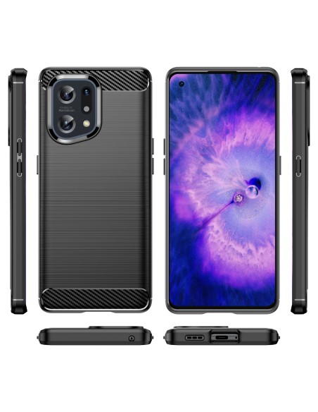 Carbon Case lankstus dangtelis Oppo Find X5 juodas Carbon Case lankstus dangtelis Oppo Find X5 juodas