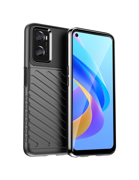 Thunder Case lankstus šarvuotas dėklo dangtelis, skirtas Oppo A76 / Oppo A36 / Realme 9i juodas Thunder Case lankstus šarvuotas dėklo dangtelis, skirtas Oppo A76 / Oppo A36 / Realme 9i juodas
