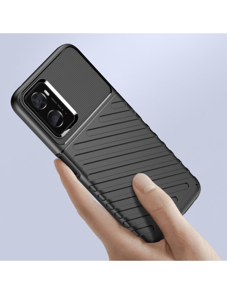 Thunder Case lankstus šarvuotas dėklo dangtelis, skirtas Oppo A76 / Oppo A36 / Realme 9i juodas Thunder Case lankstus šarvuotas dėklo dangtelis, skirtas Oppo A76 / Oppo A36 / Realme 9i juodas