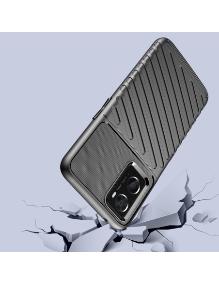 Thunder Case lankstus šarvuotas dėklo dangtelis, skirtas Oppo A76 / Oppo A36 / Realme 9i juodas Thunder Case lankstus šarvuotas dėklo dangtelis, skirtas Oppo A76 / Oppo A36 / Realme 9i juodas