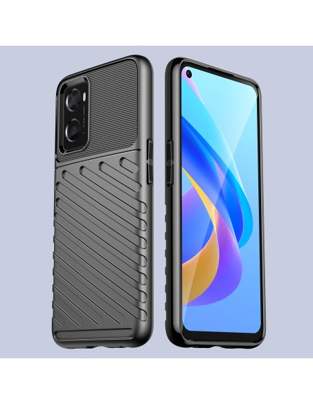 Thunder Case lankstus šarvuotas dėklo dangtelis, skirtas Oppo A76 / Oppo A36 / Realme 9i juodas Thunder Case lankstus šarvuotas dėklo dangtelis, skirtas Oppo A76 / Oppo A36 / Realme 9i juodas