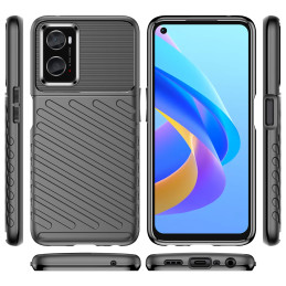 Thunder Case lankstus šarvuotas dėklo dangtelis, skirtas Oppo A76 / Oppo A36 / Realme 9i juodas