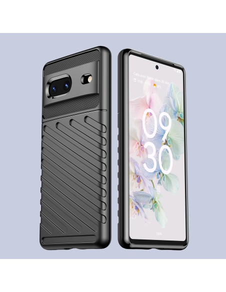 „Thunder Case“ lankstus šarvuotas dėklo dangtelis, skirtas „Google Pixel 7“, juodas „Thunder Case“ lankstus šarvuotas dėklo dangtelis, skirtas „Google Pixel 7“, juodas
