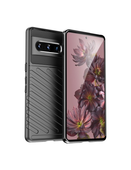 „Thunder Case“ lankstus šarvuotas dangtelis, skirtas „Google Pixel 7 Pro“, juodas