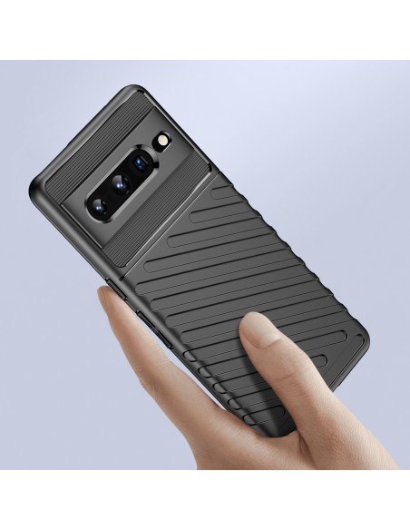 „Thunder Case“ lankstus šarvuotas dangtelis, skirtas „Google Pixel 7 Pro“, juodas