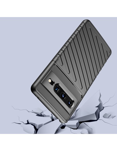 „Thunder Case“ lankstus šarvuotas dangtelis, skirtas „Google Pixel 7 Pro“, juodas