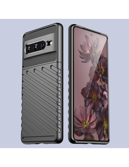 „Thunder Case“ lankstus šarvuotas dangtelis, skirtas „Google Pixel 7 Pro“, juodas