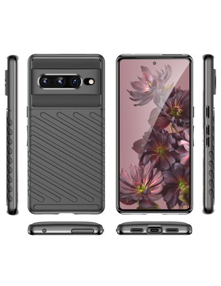 „Thunder Case“ lankstus šarvuotas dangtelis, skirtas „Google Pixel 7 Pro“, juodas