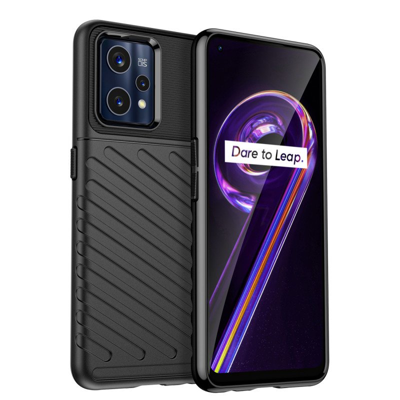 Thunder Case lankstus šarvuotas dėklo dangtelis, skirtas Realme 9 Pro + (9 Pro Plus) juodas Thunder Case lankstus šarvuotas dėklo dangtelis, skirtas Realme 9 Pro + (9 Pro Plus) juodas