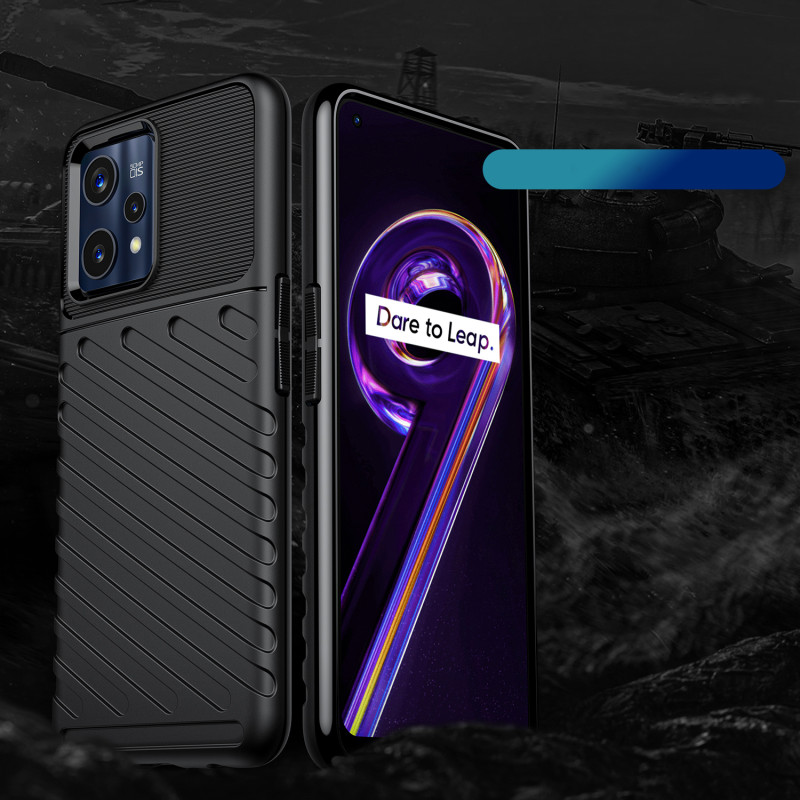 Thunder Case lankstus šarvuotas dėklo dangtelis, skirtas Realme 9 Pro + (9 Pro Plus) juodas