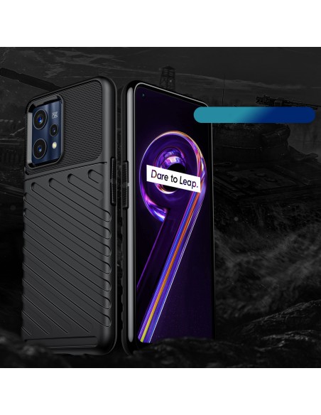 Thunder Case lankstus šarvuotas dėklo dangtelis, skirtas Realme 9 Pro + (9 Pro Plus) juodas Thunder Case lankstus šarvuotas dėklo dangtelis, skirtas Realme 9 Pro + (9 Pro Plus) juodas