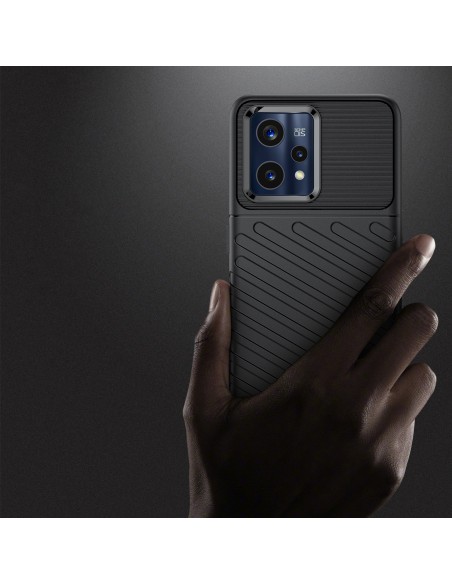 Thunder Case lankstus šarvuotas dėklo dangtelis, skirtas Realme 9 Pro + (9 Pro Plus) juodas Thunder Case lankstus šarvuotas dėklo dangtelis, skirtas Realme 9 Pro + (9 Pro Plus) juodas