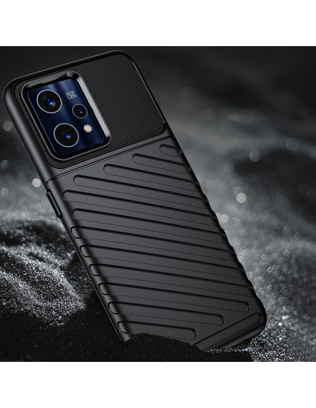 Thunder Case lankstus šarvuotas dėklo dangtelis, skirtas Realme 9 Pro + (9 Pro Plus) juodas Thunder Case lankstus šarvuotas dėklo dangtelis, skirtas Realme 9 Pro + (9 Pro Plus) juodas