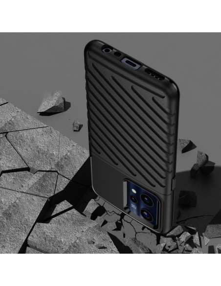 Thunder Case lankstus šarvuotas dėklo dangtelis, skirtas Realme 9 Pro + (9 Pro Plus) juodas Thunder Case lankstus šarvuotas dėklo dangtelis, skirtas Realme 9 Pro + (9 Pro Plus) juodas
