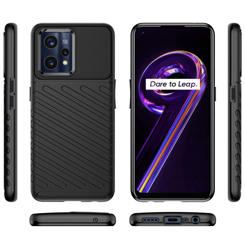 Thunder Case lankstus šarvuotas dėklo dangtelis, skirtas Realme 9 Pro + (9 Pro Plus) juodas