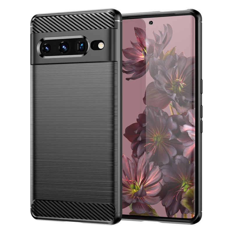 Carbon Case lankstus dangtelis, skirtas Google Pixel 7 Pro juodas Carbon Case lankstus dangtelis, skirtas Google Pixel 7 Pro juodas