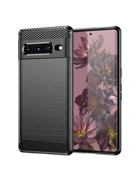 Carbon Case lankstus dangtelis, skirtas Google Pixel 7 Pro juodas Carbon Case lankstus dangtelis, skirtas Google Pixel 7 Pro juodas
