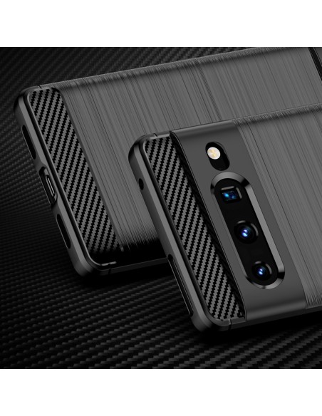 Carbon Case lankstus dangtelis, skirtas Google Pixel 7 Pro juodas Carbon Case lankstus dangtelis, skirtas Google Pixel 7 Pro juodas