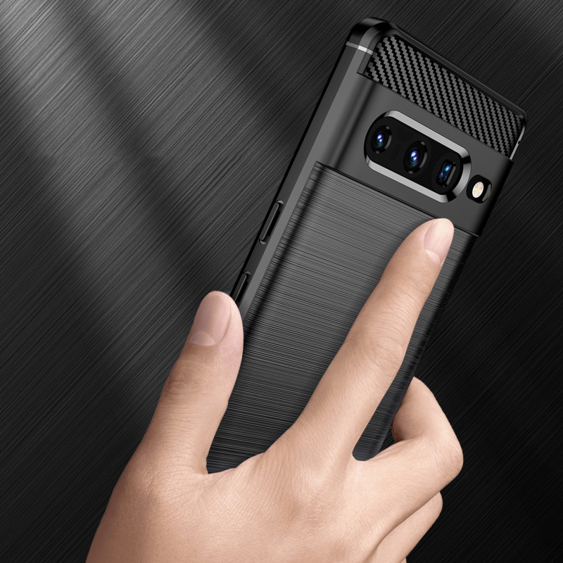 Carbon Case lankstus dangtelis, skirtas Google Pixel 7 Pro juodas
