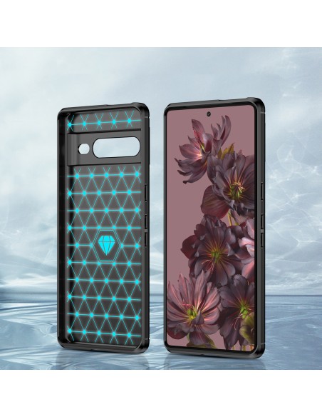 Carbon Case lankstus dangtelis, skirtas Google Pixel 7 Pro juodas Carbon Case lankstus dangtelis, skirtas Google Pixel 7 Pro juodas