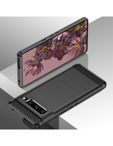 Carbon Case lankstus dangtelis, skirtas Google Pixel 7 Pro juodas Carbon Case lankstus dangtelis, skirtas Google Pixel 7 Pro juodas