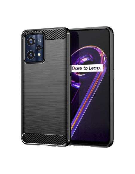 Carbon Case lankstus dangtelis, skirtas Realme 9 Pro + (9 Pro Plus) juodas