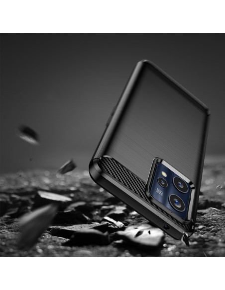 Carbon Case lankstus dangtelis, skirtas Realme 9 Pro + (9 Pro Plus) juodas