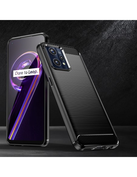 Carbon Case lankstus dangtelis, skirtas Realme 9 Pro + (9 Pro Plus) juodas