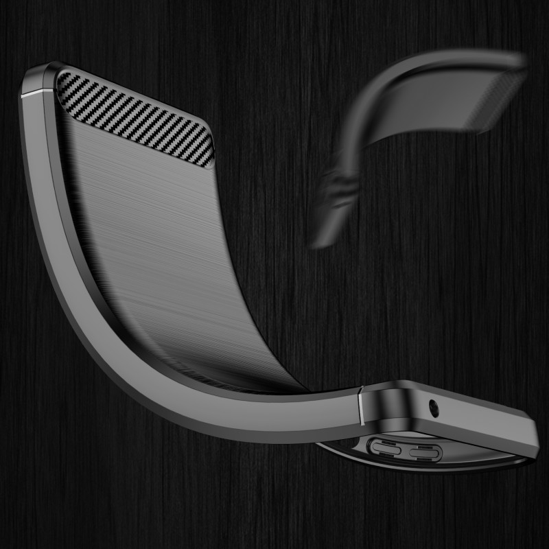Carbon Case lankstus dangtelis, skirtas Realme 9 Pro + (9 Pro Plus) juodas