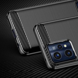 Carbon Case lankstus dangtelis, skirtas Realme 9 Pro + (9 Pro Plus) juodas
