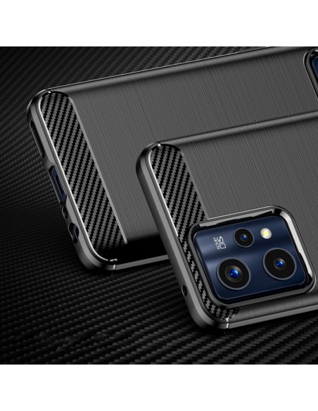 Carbon Case lankstus dangtelis, skirtas Realme 9 Pro + (9 Pro Plus) juodas