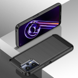 Carbon Case lankstus dangtelis, skirtas Realme 9 Pro juodas