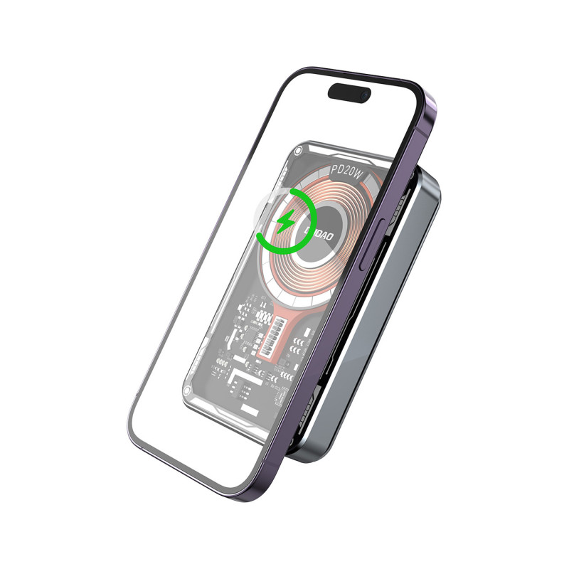 Dudao TGK1 maitinimo blokas su MagSafe belaidžiu įkrovikliu 15W 10000mAh juoda (TGK1-juoda)