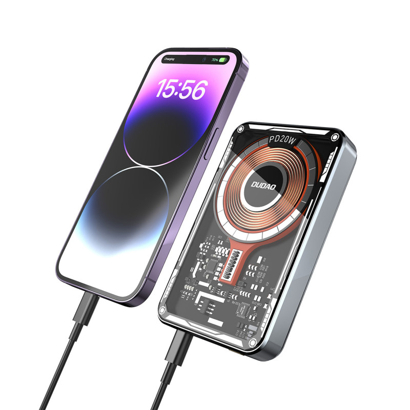 Dudao TGK1 maitinimo blokas su MagSafe belaidžiu įkrovikliu 15W 10000mAh juoda (TGK1-juoda)