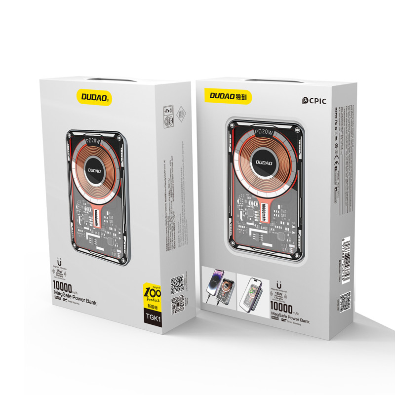 Dudao TGK1 maitinimo blokas su MagSafe belaidžiu įkrovikliu 15W 10000mAh juoda (TGK1-juoda)