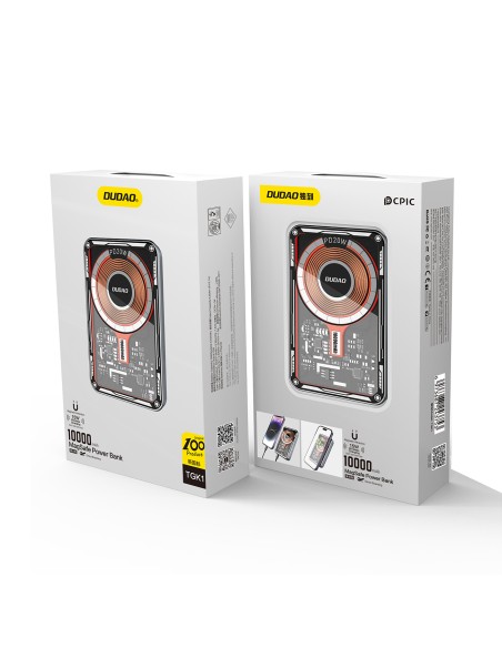 Dudao TGK1 maitinimo blokas su MagSafe belaidžiu įkrovikliu 15W 10000mAh juoda (TGK1-juoda)