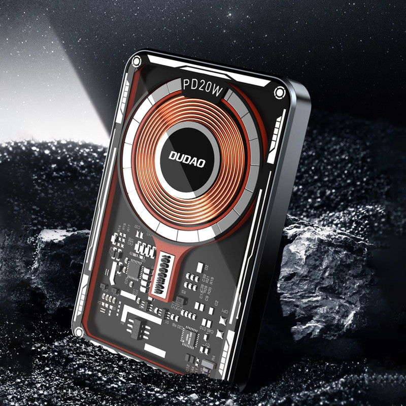 Dudao TGK1 maitinimo blokas su MagSafe belaidžiu įkrovikliu 15W 10000mAh juoda (TGK1-juoda)