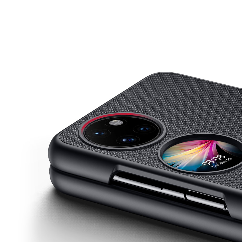 Dux Ducis Fino dėklas, dangtelis padengtas nailono medžiaga, Huawei P50 Pocket juoda