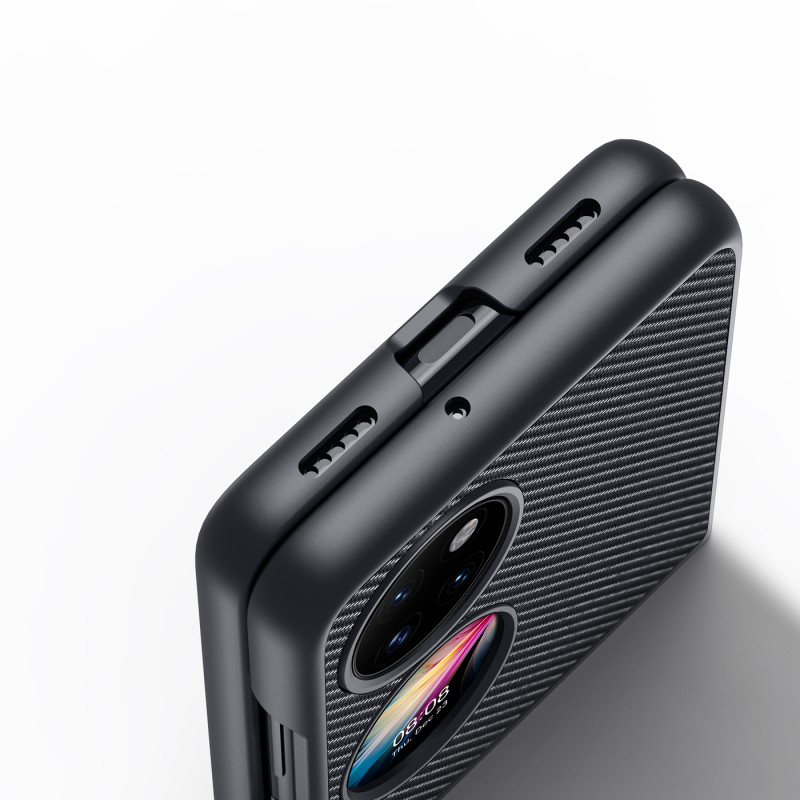 Dux Ducis Fino dėklas, dangtelis padengtas nailono medžiaga, Huawei P50 Pocket juoda