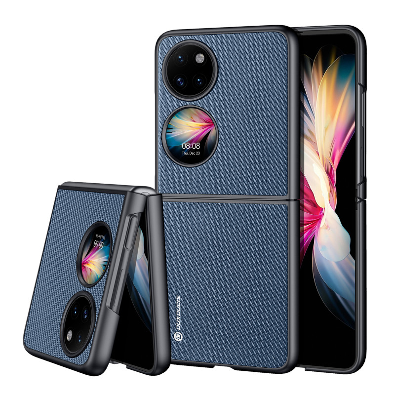 Dux Ducis Fino dėklas, dangtelis padengtas nailono medžiaga, Huawei P50 Pocket mėlyna