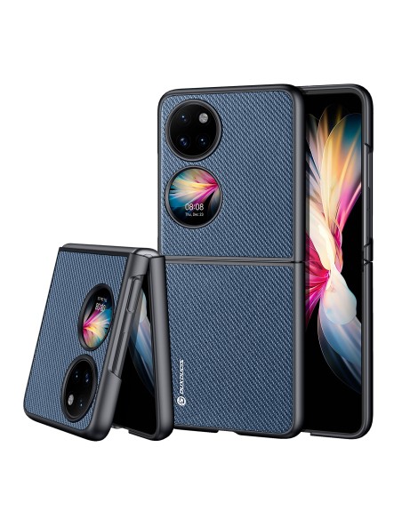 Dux Ducis Fino dėklas, dangtelis padengtas nailono medžiaga, Huawei P50 Pocket mėlyna Dux Ducis Fino dėklas, dangtelis padengtas nailono medžiaga, Huawei P50 Pocket mėlyna
