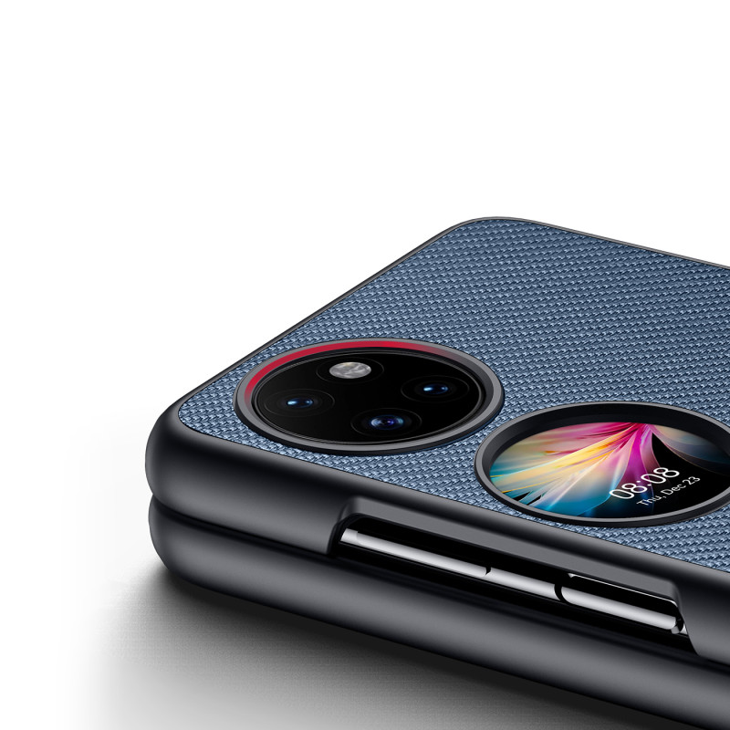 Dux Ducis Fino dėklas, dangtelis padengtas nailono medžiaga, Huawei P50 Pocket mėlyna