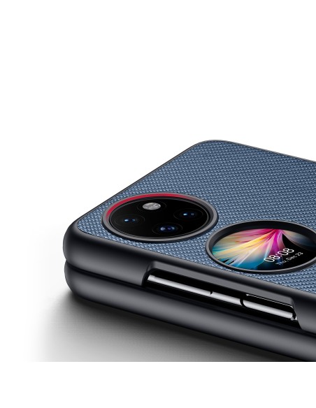 Dux Ducis Fino dėklas, dangtelis padengtas nailono medžiaga, Huawei P50 Pocket mėlyna Dux Ducis Fino dėklas, dangtelis padengtas nailono medžiaga, Huawei P50 Pocket mėlyna