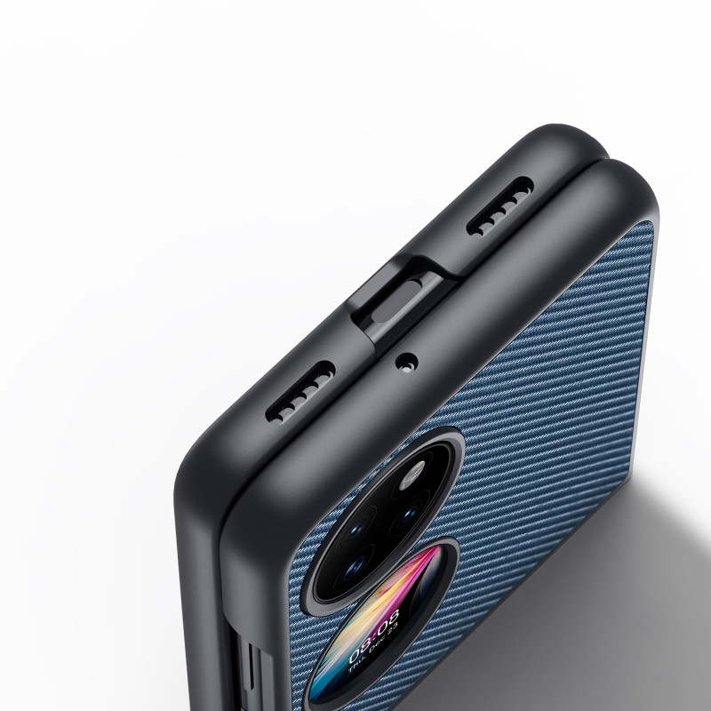 Dux Ducis Fino dėklas, dangtelis padengtas nailono medžiaga, Huawei P50 Pocket mėlyna