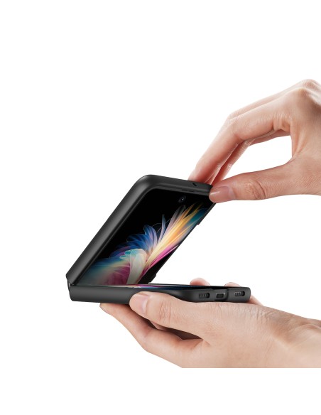 Dux Ducis Fino dėklas, dangtelis padengtas nailono medžiaga, Huawei P50 Pocket raudona Dux Ducis Fino dėklas, dangtelis padengtas nailono medžiaga, Huawei P50 Pocket raudona