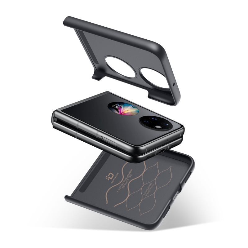 Dux Ducis Fino dėklas, dangtelis padengtas nailono medžiaga, Huawei P50 Pocket raudona