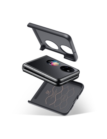 Dux Ducis Fino dėklas, dangtelis padengtas nailono medžiaga, Huawei P50 Pocket raudona Dux Ducis Fino dėklas, dangtelis padengtas nailono medžiaga, Huawei P50 Pocket raudona
