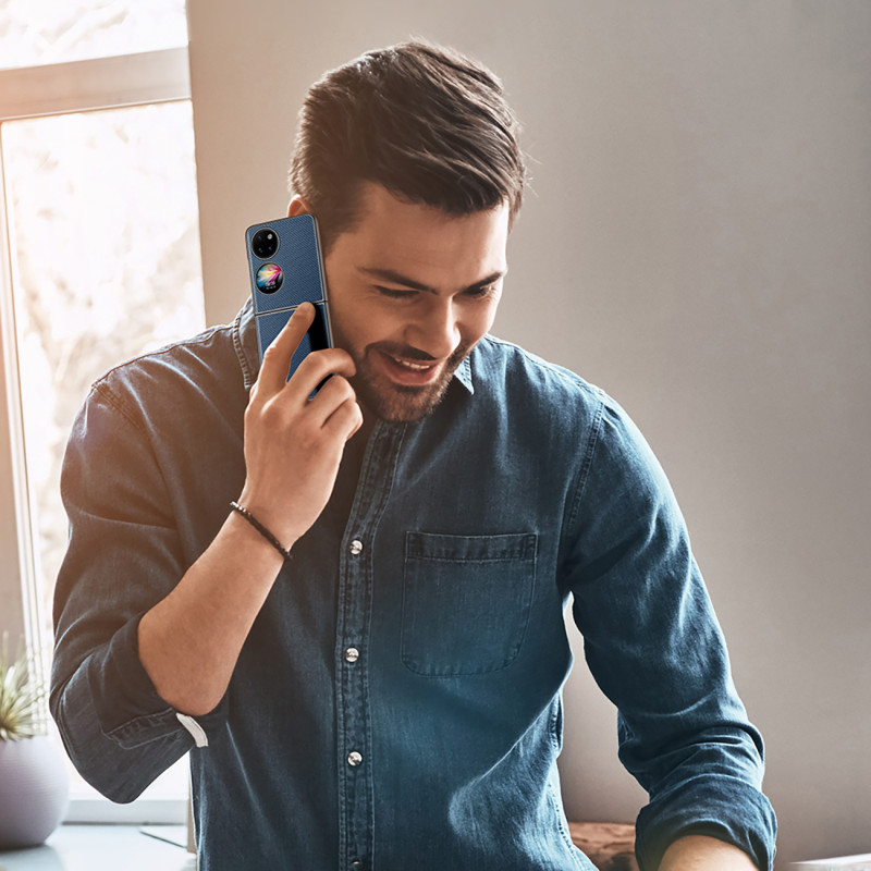 Dux Ducis Fino dėklas, dangtelis padengtas nailono medžiaga, Huawei P50 Pocket raudona