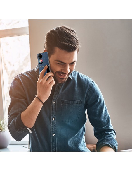 Dux Ducis Fino dėklas, dangtelis padengtas nailono medžiaga, Huawei P50 Pocket raudona Dux Ducis Fino dėklas, dangtelis padengtas nailono medžiaga, Huawei P50 Pocket raudona